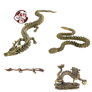 โรงงานผลิตของจีน ดราก้อน ซียู ผลิตงานหล่อแบบ 3 มิติ รูปปั้นมังกรโบราณสีบรอนซ์ ของตกแต่งทองเหลือง - Product Image 1