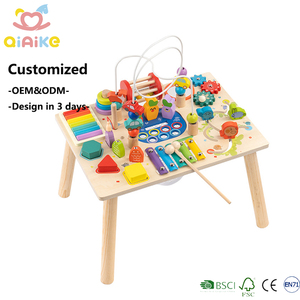 Table d'activités en bois Montessori OEM, jouet éducatif multifonctionnel pour les tout-petits, apprentissage sensoriel et développement <span class=keywords><strong>de</strong></span> la <span class=keywords><strong>motricité</strong></span> fine - Product Image 1