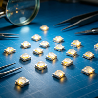 Puce LED SMD 5050 double couleur rouge et blanc 1W, haute puissance, montage en surface, support en plastique PCT pour module d'éclairage de scène à pixels