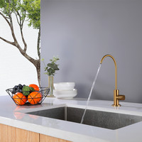 Robinet d'eau RO à poignée unique en acier inoxydable 304 de haute qualité certifié NSF, finition or brossé, pour évier de cuisine, sans plomb, céramique moderne