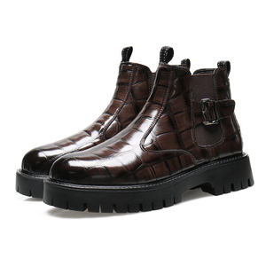 Botas para Hombre, Duraderas, Estilo Británico, Botines Vintage de PU, Cierre Deslizante, para Todas las Temporadas - Product Image 3