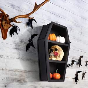 Estantería de madera para ataúd escalofriante, decoración gótica con gancho dentado, organizador colgante de <span class=keywords><strong>Horror</strong></span> - Product Image 5