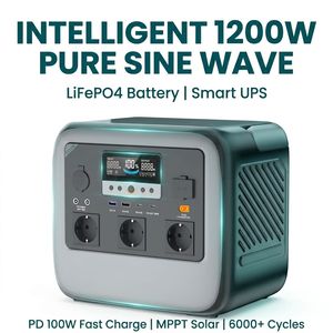 Intelligent 1200W <b>Portable</b> Power Station Solar Generator Pure Sine Wave Smart UPS PD 100W Outdoor Backup - Product Image 1