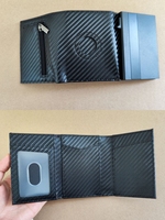 Porte-cartes personnalisé en métal et cuir pour hommes, porte-cartes mince en aluminium avec verrouillage Rfid, porte-cartes