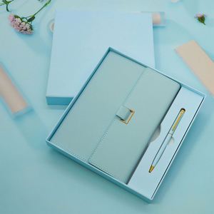 Notebook Customized PU Leather Girls Diary Cute Pink Blue A5 Journal 2025 Agenda Daily <b>Refillable</b> Note Book Gife Set With <b>Pen</b> - Product Image 1