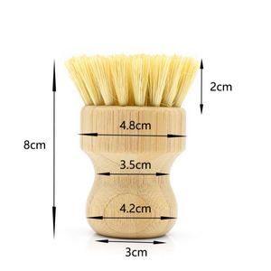 Wholesale Hot Sale Natural <b>Scrub</b> Washing Pot <b>Brush</b> Durable Portable Bamboo Dish <b>Brush</b> for Kitchen - Product Image 2