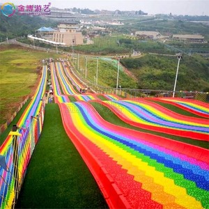 Trượt vui chơi giải trí Công Viên Nước thiết bị ngoài trời chơi unpowered trẻ em và người lớn trò chơi cầu vồng khô tuyết nhựa sân chơi trượt - Product Image 5