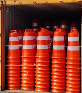 Tambor de tráfico de plástico resistente de 90cm, barril de PE antiaplastamiento para barandilla de carretera, barrera de seguridad mejorada para uso en carretera - Product Image 2