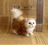 Simulation mignonne de mini chat en peluche, jouet réaliste en fausse fourrure pour enfant, chaton modèle pour filles, cadeau d'anniversaire et de saint valentin