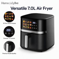 Four à friture sans huile 8-en-1 à écran tactile, moderne, pour la maison, capacité 7,0 L, cuisine domestique, camping en plein air, 1500W, allemand, français, intelligent