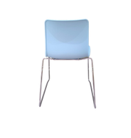 Chaises légères bleues pour appartement, étudiants, salle de formation, empilables, avec patins antidérapants