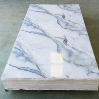 Panel de PVC con Diseño de Mármol, Impermeable, Resistente al Fuego, Ecológico, con Protección UV, para Decoración de Interiores, Baños, Salas de Estar y Uso Doméstico, con Patrón Floral