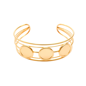 Fashion Cuff <b>Bracelet</b> 316L Stainless Steel PVD Gold Plating Sustainable Resistant Jewelry for Women - Product Image 2