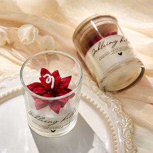 <b>Coconut</b> Wax Porcelain Leaf Shape Handmade Aromatherapy <b>Candle</b> Cup for Christmas Diwali Holidays Luxurious Indoor Atmosphere - Product Image 1