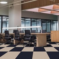 Dalles de moquette commerciales modernes de 12 x 12 pouces, à coller, fabriquées à la machine avec un dos antidérapant en asphalte pour une utilisation au bureau