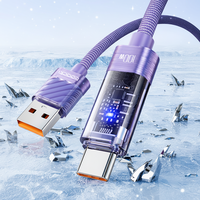 Cable de Carga Rápida Toocki de 100W con Corte Automático, Función 2 en 1, Organizador con Correa de Velcro para Sofá