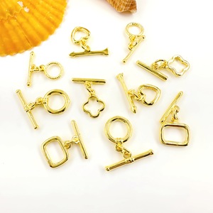 Fermoirs en Cuivre Plaqué Or 18K pour Bijoux : Cœur, Trèfle, Carré, Rond – Accessoires DIY pour Colliers, Bracelets et Chaînes - Product Image 3