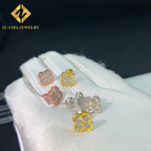 인기있는 디자인 패스 다이아몬드 테스터 빛나는 아이스 아웃 힙합 쥬얼리 925 스털링 실버 쥬얼리 모이사나이트 스터드 귀걸이 - Product Image 5