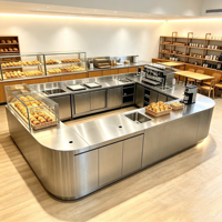 Comptoir de bar commercial en acier inoxydable de grande taille, fabrication sur mesure pour restaurant, pub, club, mobilier de bar
