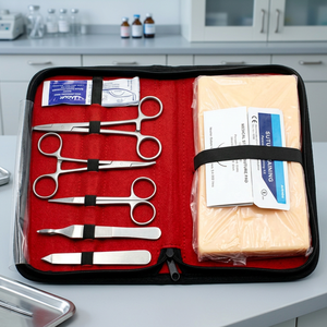 Floating Industries Manual Suture Practice <b>Kit</b> D4 Stainless Steel Surgical Instrument Set Training Skin <b>Model</b> CE Medical Hand - Product Image 2