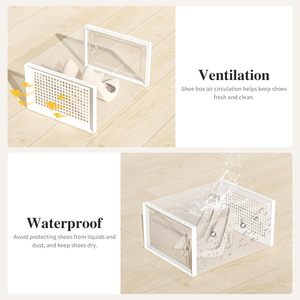 Foldable PP Plastic <b>Clear</b> <b>Shoe</b> Rack Organizer Stackable Portable <b>Shoe</b> Cabinet Bin <b>Box</b> for Garage Living Room Bathroom Travel - Product Image 3