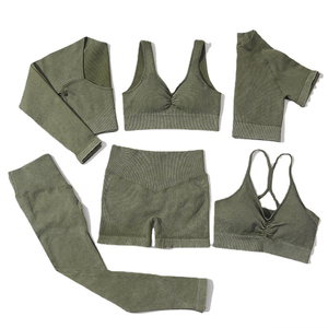 Ensemble <span class=keywords><strong>de</strong></span> Yoga Sans Coutures Effet Sablé Très Vendu 6 Pièces <span class=keywords><strong>Tenue</strong></span> <span class=keywords><strong>de</strong></span> Sport Séchage Rapide Legging <span class=keywords><strong>de</strong></span> <span class=keywords><strong>Course</strong></span> Ensemble <span class=keywords><strong>de</strong></span> Yoga Vêtements <span class=keywords><strong>de</strong></span> Sport pour Femme - Product Image 3