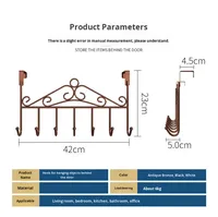 Porte-manteau mural simple en acier sans perçage à fixer sur la porte pour salle de bain, entrée, rangement de vêtements