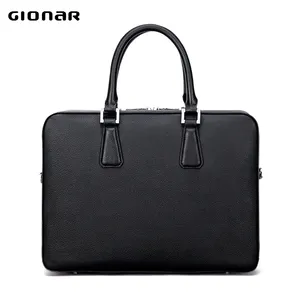 2021 French Designer Genuine Leather Men Laptop Handbags Full Grain Leather Men Business Briefcase Bags with Brand Name