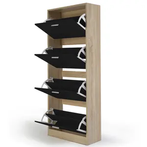 Fabbrica diretta nero organizzatore 4 porta scarpiera moderna cina all'ingrosso prezzo rotante in legno scarpiera per la casa