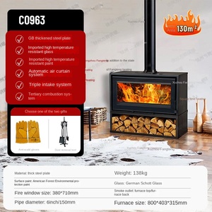 Innovadora Estufa de Leña con Fuego Real en una <span class=keywords><strong>Chimenea</strong></span> de Hierro Fundido, Eficiente y Moderna para Calefacción del Hogar - Product Image 6