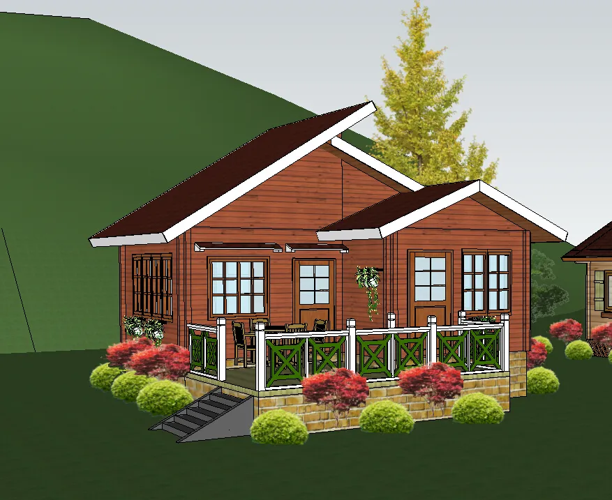 Unico Piano di Legno modello di giardino kit di casa Per La Vendita
