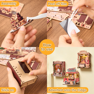 Kit de imanes de nevera 3D de madera con patrón de animales, hecho a mano, DIY, MOQ pequeño, mini rompecabezas, regalo promocional al por mayor - Product Image 3