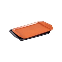 Plateau de service en plastique avec poignée, design rectangulaire, plat en plastique pour les fêtes, grande taille, plateau de service alimentaire incassable