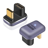 Adaptador USB C (Paquete de 2) Conector en Ángulo, 240W PD, Alta Velocidad 40Gbps, Pantalla 8K, Aleación de Zinc para Laptop/Computadora/Videojuegos