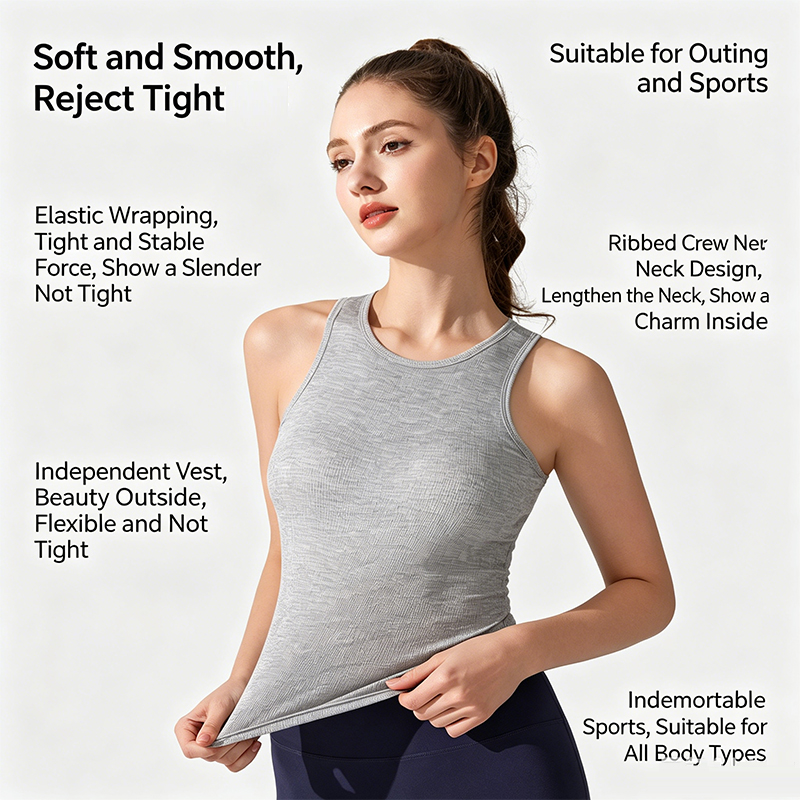 High Quality Modal Ribbed Round Neck Sleeveless Sports Vest Slim Fit Pilates Gym Removable Chest Pad Yoga Top Women Tank Tops