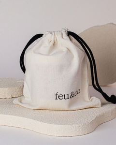Petit sac en toile de coton blanc épais avec cordon de serrage pour bijoux et maquillage - Product Image 6