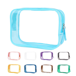Bolsa de cosméticos transparente aprobada por la TSA, organizador de artículos de tocador de PVC transparente, bolsa de viaje con cremallera para aeropuerto, mujeres, hombres, almacenamiento de <span class=keywords><strong>maquillaje</strong></span> - Product Image 2