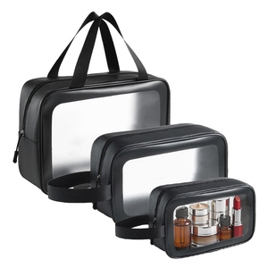 Sacs de maquillage transparents portables avec sac de toilette étanche à fermeture éclair pour l'organisation de voyages Type de lettre - Product Image 1