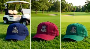 Gorra de golf vintage con orificios cortados a láser y logotipo bordado/de goma de club de campo, visera curva, estilo clásico para deportes al aire libre - Product Image 2