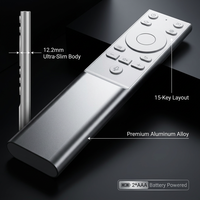 JCXK Custom Aluminum Alloy 15 Keys Remote Control with Fixed Code 20m Range for Smart Home IPTV Soundbar-OEM/ODM Available