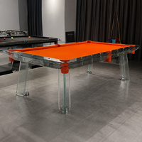 Table de billard de luxe moderne et personnalisable en acier inoxydable et en verre de 7 pieds 8 pieds Tables de billard
