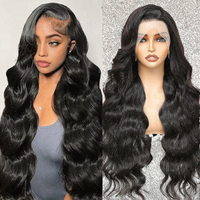 Perruques en cheveux humains bouclés ondulés densité 200, avec dentelle HD, vierges brutes, cuticules alignées, perruque frontale en dentelle, sans colle, en dentelle suisse HD