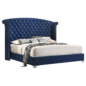 Blue 4-Piece Queen Contemporary <b>Convertible</b> Wood Bedroom Set - Product Image 5