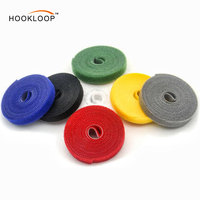 Taille et couleur personnalisées Ruban adhésif double face dos à dos en polyester auto-adhésif avec boucle à crochet Sangle d'attache-câble flexible à profil bas