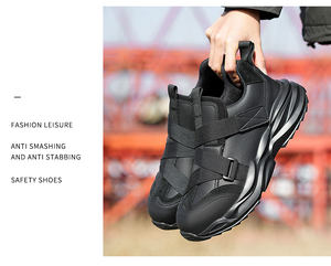 908-5 Çok Satan Erkek İş Güvenliği Ayakkabıları EVA ve Çelik Burunlu Toptan Ucuz Fiyat Sonbahar Deri Bot File ve Kauçuk Tabanlık - Product Image 4