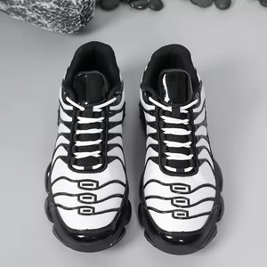 Chaussures de sport décontractées haut de gamme pour hommes en cuir véritable, semelles épaisses, respirantes, amortissantes, chaussures de marche plates - Product Image 1