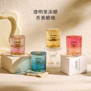 Changying Romantic Times Scented Candles Colorful Jelly Wax Jar Fragrance For Home Bedroom Gift - Product Image 1