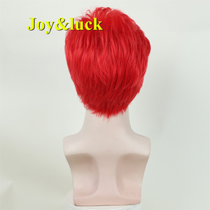 Precio <span class=keywords><strong>de</strong></span> fábrica al por mayor, pelucas <span class=keywords><strong>de</strong></span> Cosplay para hombres, <span class=keywords><strong>rojo</strong></span> corto con flequillo, Peluca <span class=keywords><strong>de</strong></span> <span class=keywords><strong>pelo</strong></span> sintético <span class=keywords><strong>de</strong></span> alta calidad para hombres <span class=keywords><strong>de</strong></span> fiesta recta Natural - Product Image 3