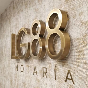 Logo potongan Laser kustom untuk bisnis dalam ruangan/luar ruangan tidak bercahaya tahan air IPX6 tanda huruf logam disikat bangunan tahan karat - Product Image 1