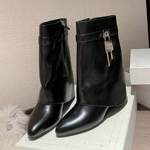 Botas de cuña cortas/largas para mujer con tacón y cierre Shark - Product Image 3